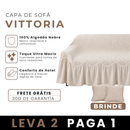 [LEVE 2 PAGUE 1] Capa de Sofá Vittoria em Algodão com Saias Laterais + 2 Almofadas Inclusas