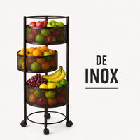 [Compre 1 e leve 2] Fruteira Articulada Giratória de Aço Inoxidável com 3/4/5 Níveis + BRINDE: Kit de Utensílios de Cozinha.