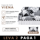 [LEVE 2 PAGUE 1] Capa de Sofá Viena em 100% Algodão e Saias Bordadas + 2 Almofadas Inclusas